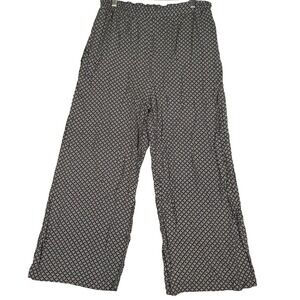 Pastille‎ Size XL Wide Leg Pants Elastic Waist Pull On Black Geometric Classic